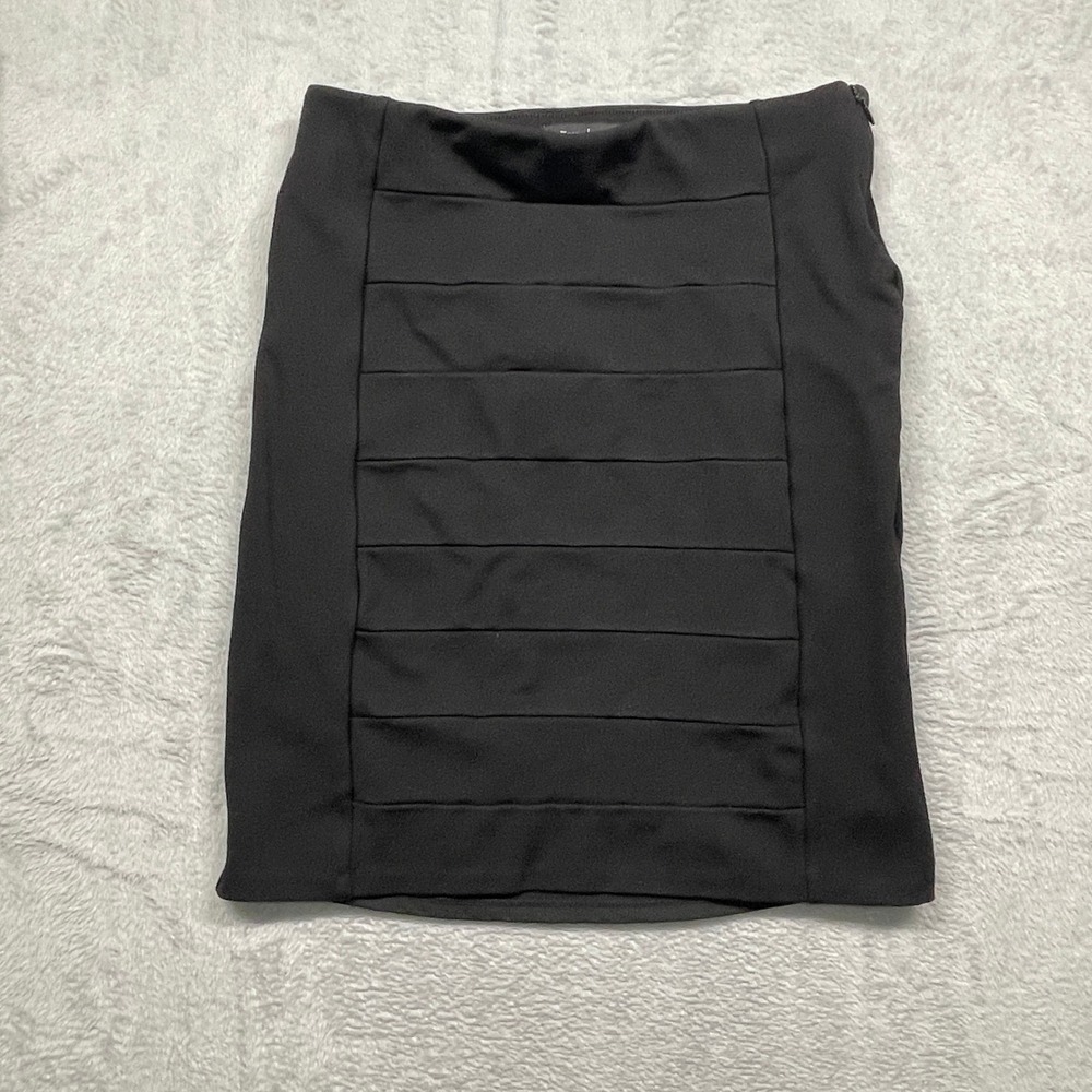 White House Black Market Skirt Women 2 Black Tiered Bandage Mini Pencil Stretch
